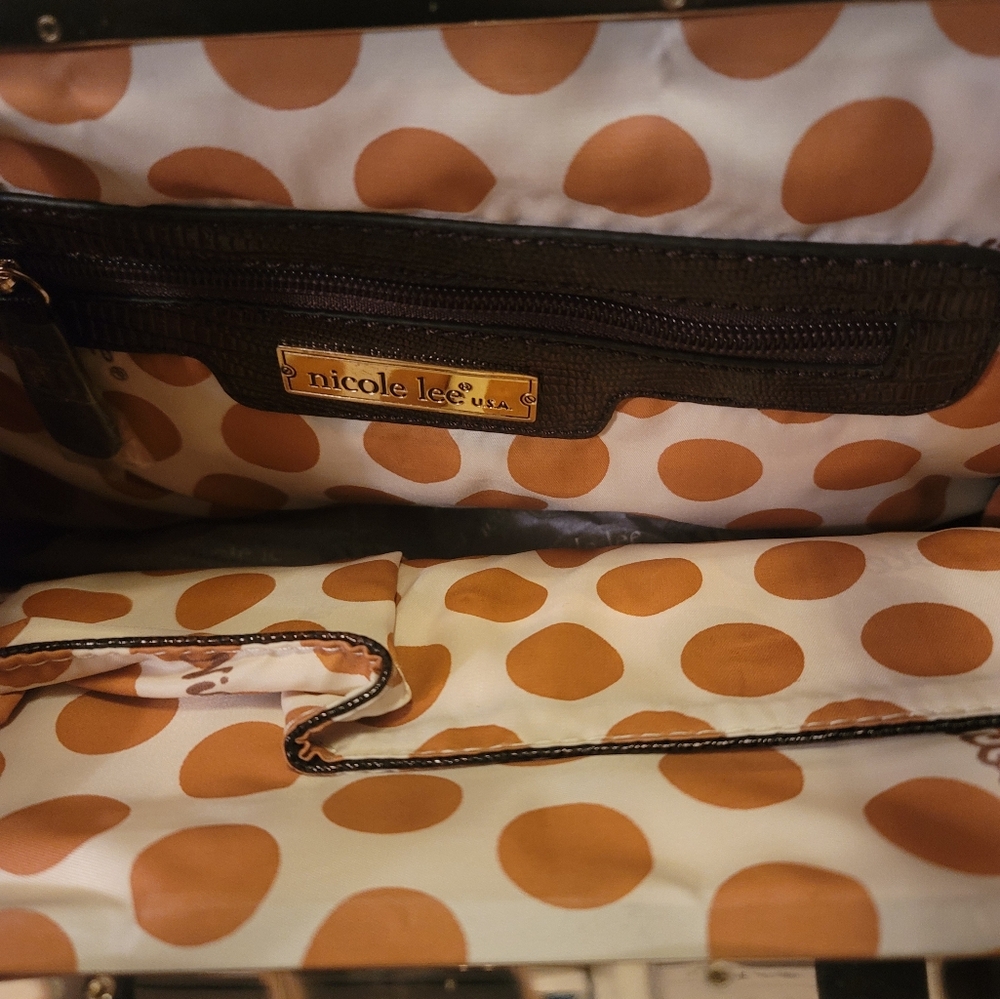 NICOLE LEE Tina Print Satchel Bag Gitana Vintage Print NEW. - Picture 9 of 10